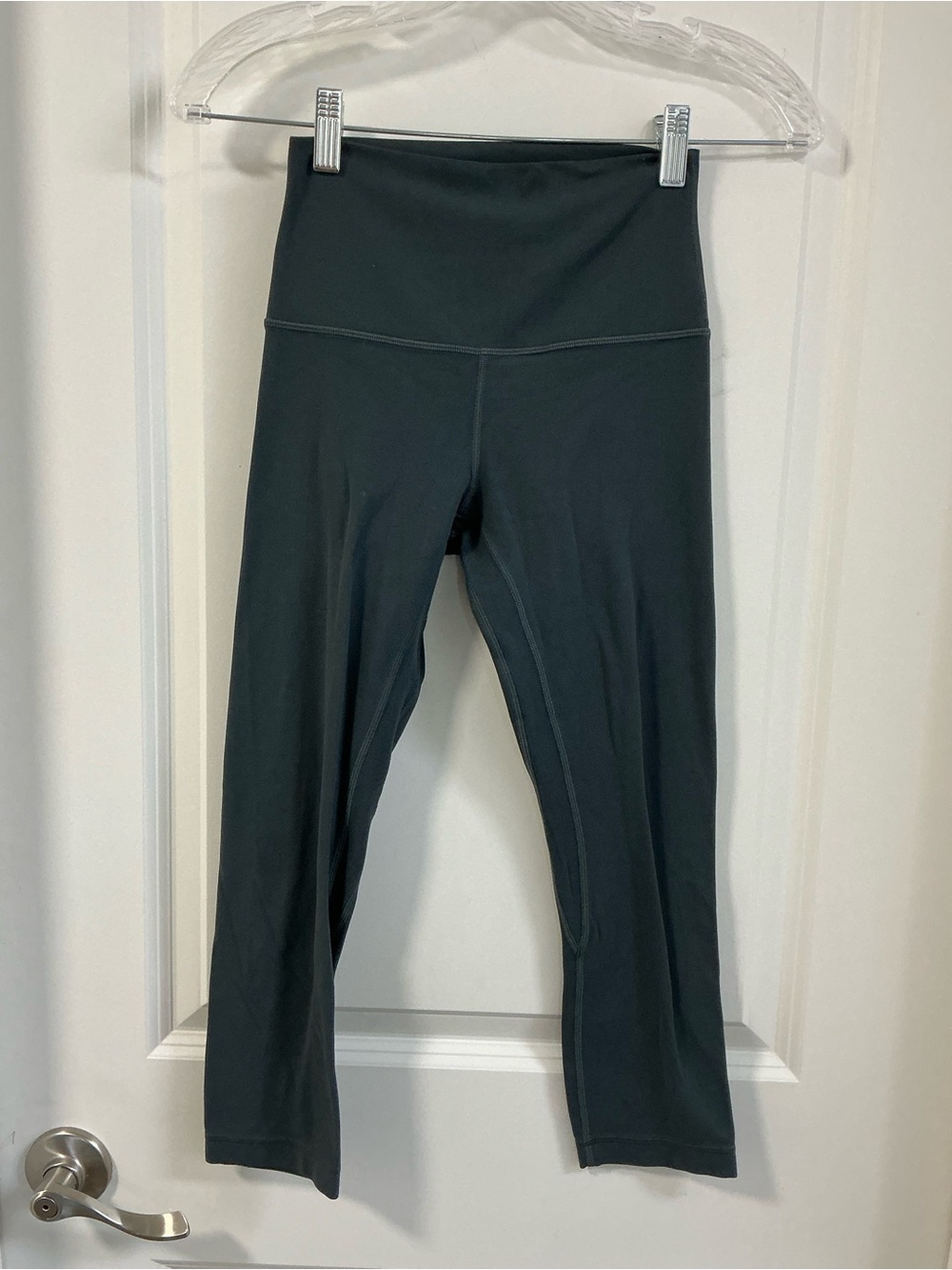 Lululemon Align High-Rise Cropped Leggings Dark Leggings Dark Olive Green Nulu 4
